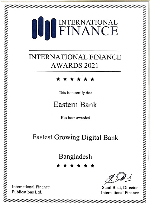 Fastest Growing Digital Bank – Bangladesh 2021 Award link