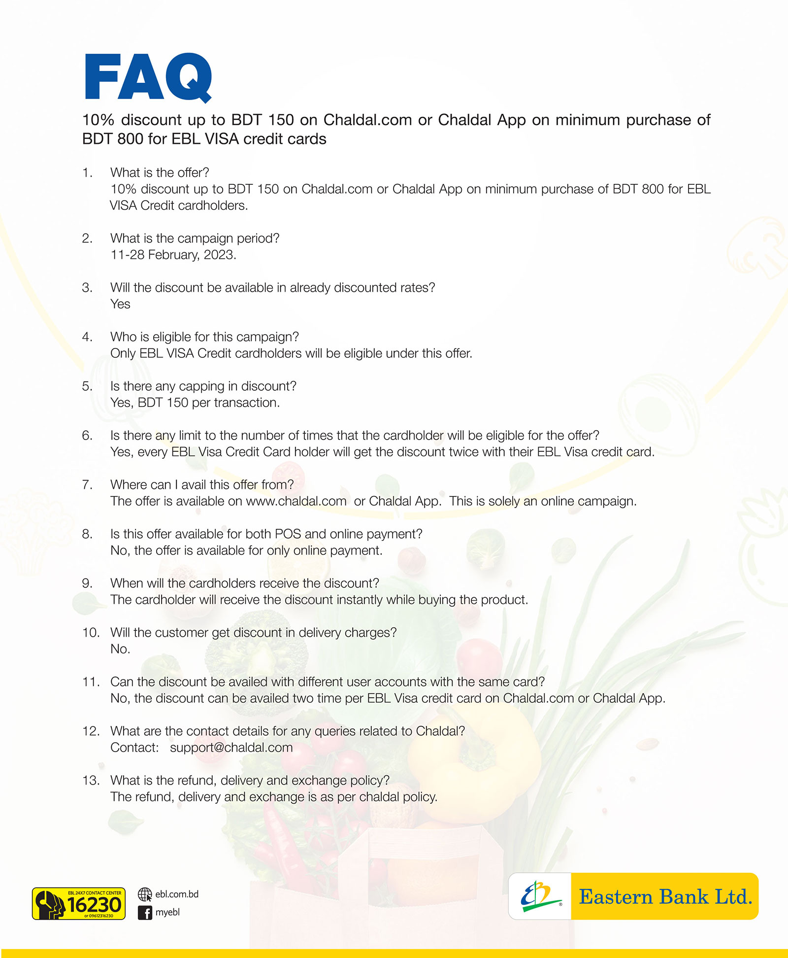 Chaldal Offer FAQ