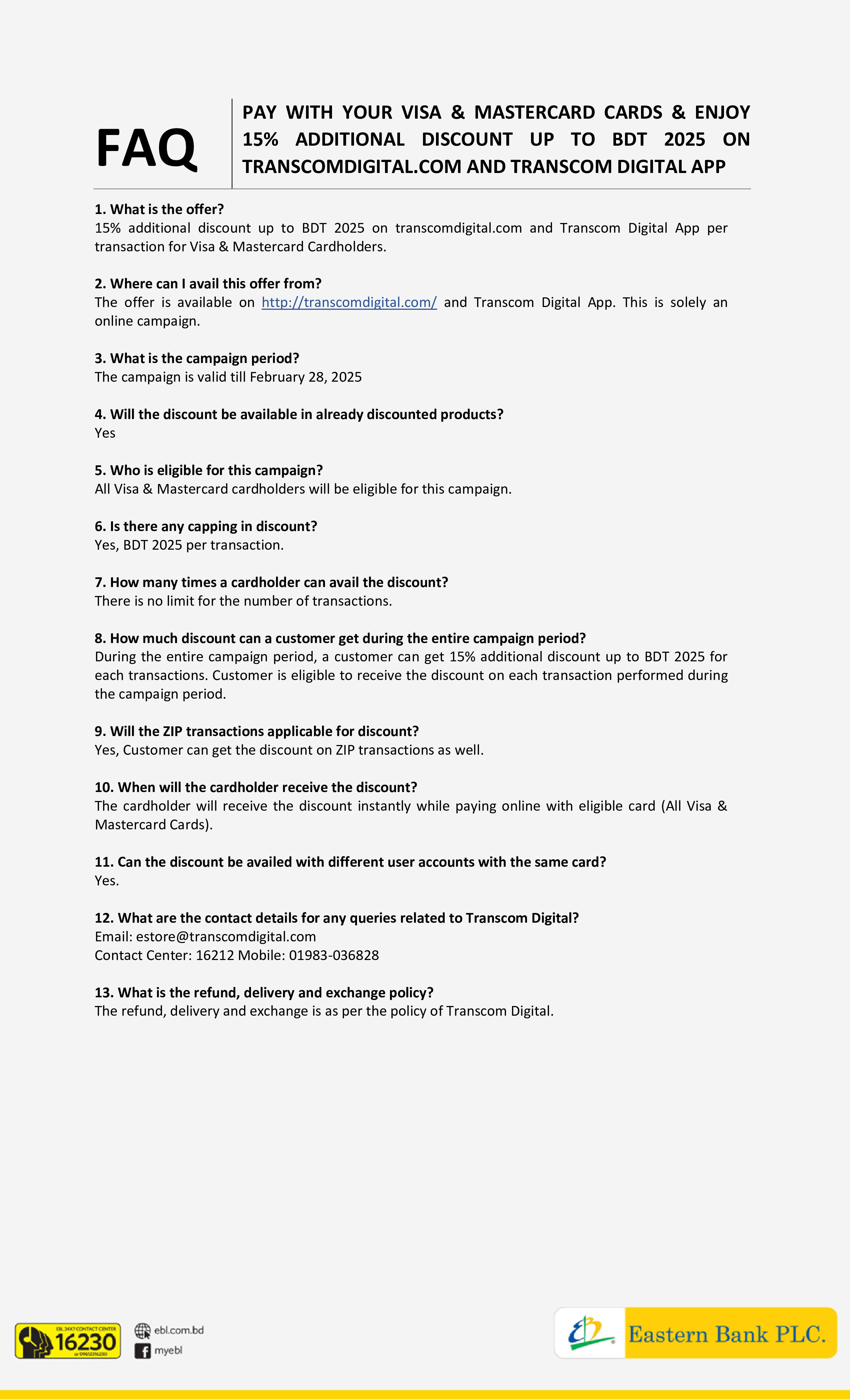 Campaign Communication Request for Transcom Digital